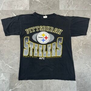 90s Vintage Pittsburgh Steelers Graphic Tee Mens Medium Distressed Short Sleeve